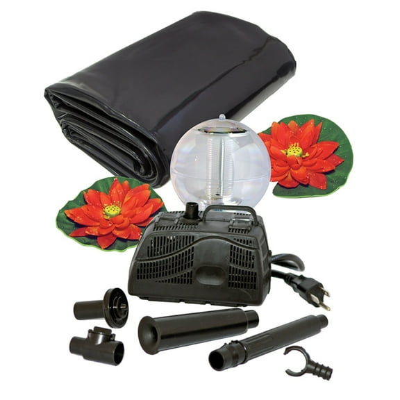 Koolscapes 270 Gal Starter Pond Kit with Fountain, 200 GPH Pump, Liner