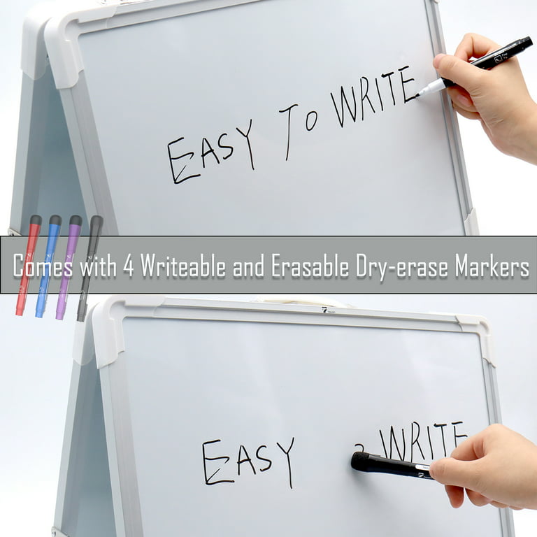 Small Dry Erase White Board 12x8- Portable and Double Sided A4 Mini Marker  Whiteboard Magnetic for Kids Drawing Writing Student School Home Office