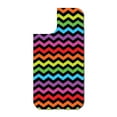 thumbnail image 3 of DistinctInk Custom SKIN / DECAL compatible with OtterBox Defender for iPhone 11 Pro (5.8" Screen) - Rainbow Black Chevron Stripes Wave - Chevron Stripes Pattern, 3 of 5
