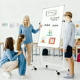 thumbnail image 4 of QUEENLINK Rolling Whiteboard, 48x32 Inches Double Sided Magnetic Dry Erase Board Height Adjustable Whiteboard with Stand Mobile Whiteboard with Wheels, Rolling Whiteboard for Office Home Classroom, 4 of 9