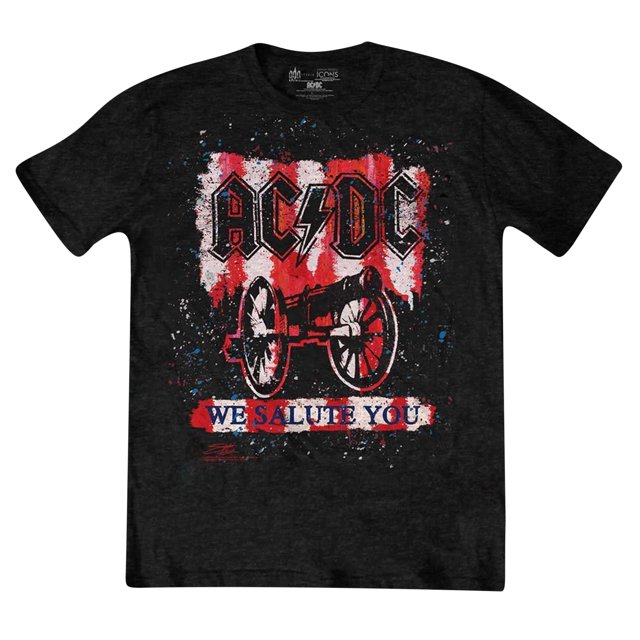 AC/DC - Camiseta We Salute You Bold para Adultos Unisex (Negro)