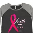 thumbnail image 4 of Inktastic Faith over Fear Breast Cancer Awareness with Pink Ribbon Women's Plus Size T-Shirt, 4 of 5