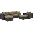 thumbnail image 2 of Modway Convene 6 Piece Outdoor Patio Sectional Set in Espresso Mocha, 2 of 8