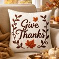 thumbnail image 5 of Thanksgiving Printed Linen Pillowcases 18X18 Inch, Fall Pillow Cover, Holiday Decoration Cushion Cover with Pumpkin Pattern for Living Room Bedroom, 5 of 7