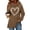 Brown, variant on QUINDOS Womens Hoodies Valentines Day Womens Sweatshirts Casual Long Sleeve Graphic Crew Neck Pullover Tops