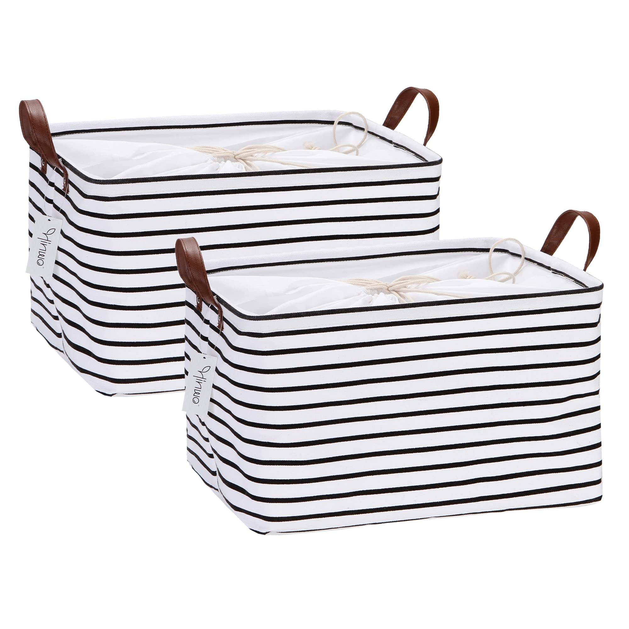 Hinwo 8.3 Gal./33.2 Qt./31.5 L Canvas Storage Bins, Rectangle Storage