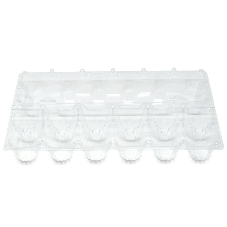 50 Pack Plastic Egg Cartons Cheap Bulk 12 Count Clear Blank Egg Containers  for Chicken Eggs, Reusable Egg Holder for Home Ranch Farm Commercial Market