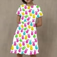 thumbnail image 2 of Fjofpr Girls Clothes Clearance under $10 Toddler Kids Girls Print Short Sleeve Stretchy Dress A Line Dress（4-14Years）, 2 of 6