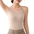 thumbnail image 3 of SROBPTY Womens Tank Tops Solid Cami V Neck Padded Adjustable Strap Shirts for Everyday Wear, 3 of 5