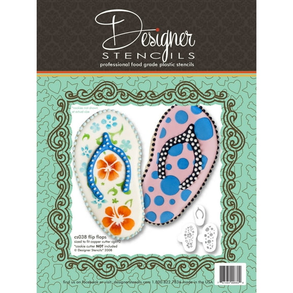 Flip Flop Cookie Stencil Set (no cutter) by Designer Stencils