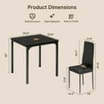 thumbnail image 4 of Dining Table Set, Kitchen and Chairs for 2, PU Leather Modern Room Sets for Home, Kitchen, Living Room,Black, 4 of 9
