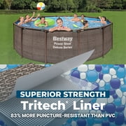 Bestway Power Steel Above Ground Pool - Pump Ladder and Cover - 14 ft x 42 in Brown