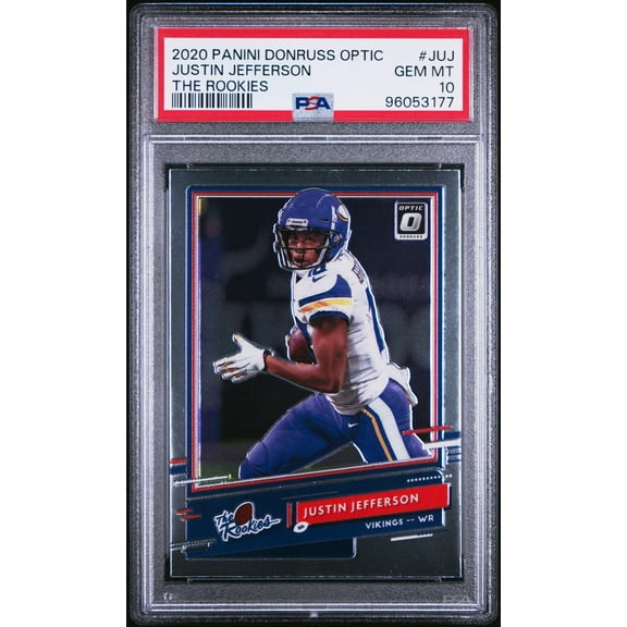 Graded 2020 Panini Donruss Optic Justin Jefferson #JUJ The Rookies Rookie RC Football Card PSA 10 Gem Mint