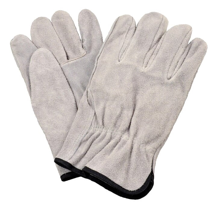 G & F Premium Split and Suede Cowhide Leather Gloves, Straight Thumb, Size Large, 3 Pairs