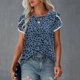 thumbnail image 4 of Camiseta de manga corta con cuello redondo y estampado para mujer, camisetas sueltas informales de verano Pompotops  hkajfhjk466202, 4 of 8