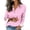 Pink, variant on Women's Long Sleeve Printed Casual Cardigan Blouse in Denim Style