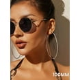 thumbnail image 4 of KeyStyle Hoop Earrings for Women 18k White Gold Plated Circle Hypoallergenic Lightwieght Large Hoops Earring 100mm, 4 of 10
