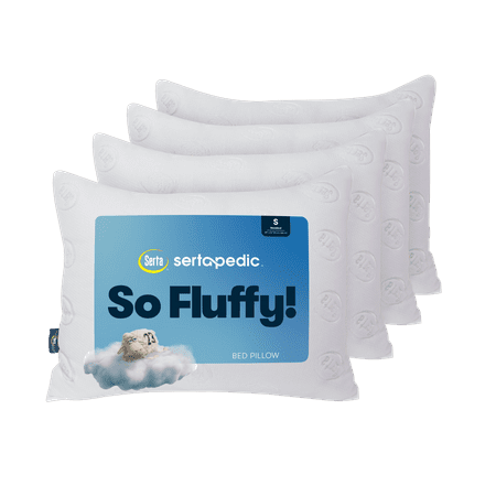 Serta So Fluffy Bed Pillow, Standard, 4 Pack