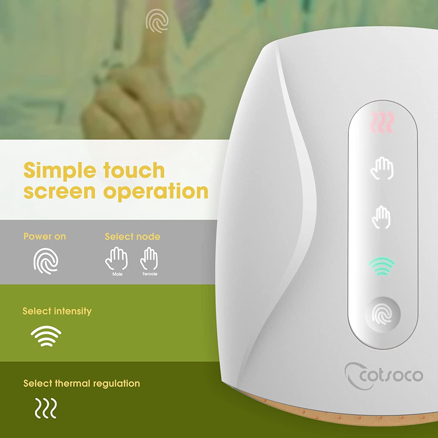 Cotsoco Electric Hand Massager for Palm Massage, Finger Numbness Coldness Relief, Cordless Acupressure Massager with Air Pressure Compress/Heat/Rechargeable for Arthritis