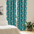 thumbnail image 2 of Ambesonne Space Curtains, Foxes Cats Cosmonauts, Pair of 28"x95", Turquoise Beige Marigold, 2 of 5