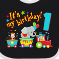 thumbnail image 4 of Inktastic It's My Birthday Circus Train 1st Birthday Boys or Girls Baby Bib, 4 of 4