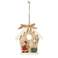 thumbnail image 2 of D-GROEE Wooden House Christmas Tree Ornaments - Set of 3 - Small Wooden Rustic House Hanging Ornament - Rustic Farmhouse Xmas Decorations, 2 of 8