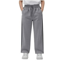 Lmnyox Wide Leg Sweatpants for Kids Loose Elastic Waist Drawstring Athletic Pants Open Bottom Cotton Joggers
