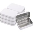 thumbnail image 1 of uxcell 6pcs Metal Tin Box, 3.7x2.4x0.8" Mini Portable Rectangular Empty Tinplate Small Storage Container Airtight Tins with Lids for Candy Favors Crafts Christmas Gifts, White, 1 of 7