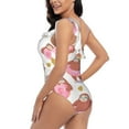 thumbnail image 4 of Honeii Sloth with Donuts1 for women's one-piece swimsuit featuring a chic one-shoulder design experience elegance and style in the water-, 4 of 6
