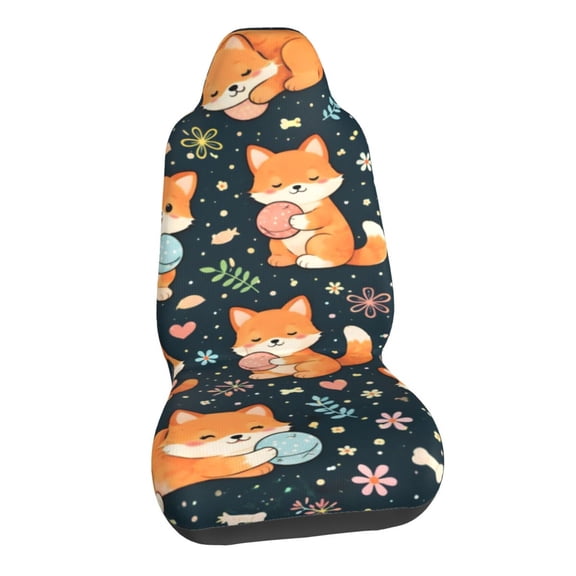Cute Fox Easter Eggs Car Seat Covers Stretch Car Seat Protectors Universal Fit