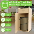 thumbnail image 2 of Restaurant Trash Can Cabinet with Tray Holder - Wooden Trash Can, Commercial Trash Can 40 Gallon Garbage Can Cabinet Grade Rubbish Bin for Restaurants, Cafeterias, Office (Oak), 2 of 6