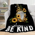 thumbnail image 3 of Be Kind Gnome Blanket Lightweight Warm Cozy Soft Fuzzy Flannel Fleece Throw Travel Outdoor Home Decor Small Blanket Gift for Pets 50"x40" S for Kids, 3 of 6