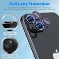 thumbnail image 5 of Protector de cámara trasera morado compatible con iPhone 14/iPhone 14 Plus, protección de cámara de vidrio templado HD antiarañazos, anillo de lente de metal individual 202, 5 of 5