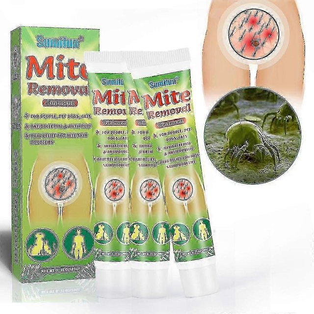 Crema antiácaros antibacteriana - Tratamiento eficaz contra la picazón, los piojos púbicos y la sarna - Cuidado de la piel - Paquete de 3_Lucky_B