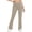 Beige high waisted flare pants with pockets a1, variant on Cagogo High Waisted Flare Trousers for Women with Pockets Solid Casual Regular Fit Long Pants Sporty Workout Yoga Beach Office Lounge Bottoms, Gray 2XL