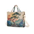 thumbnail image 7 of FORMRS Womens Corduroy Tote Bag Crossbody Shoulder Handbag with Pocket, Pine Tree at Dawn, 7 of 7