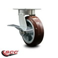 thumbnail image 2 of 6 Inch Kingpinless Poly on Polyolefin Wheel Swivel Caster with Brake SCC, 2 of 2