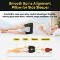 thumbnail image 4 of Behome Knee Pillow, 14” Comfortable Memory Foam Leg Pillow for Side Sleeping, Hip Pillow Between Legs, Gray, 4 of 6