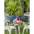 thumbnail image 2 of Outdoor Tablecloth with Umbrella Hole and Zipper, Navy Blue Christmas Round Table Cloth 60 Inch Waterproof Tablecloth, Snowman Xmas Tree Snowflake Winter Gifts Picnic Table Cover for Patio Camping, 2 of 7