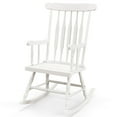 thumbnail image 1 of Costway Solid Wood Rocking Chair Porch Rocker Indoor Outdoor Seat Glossy Finish White, 1 of 7