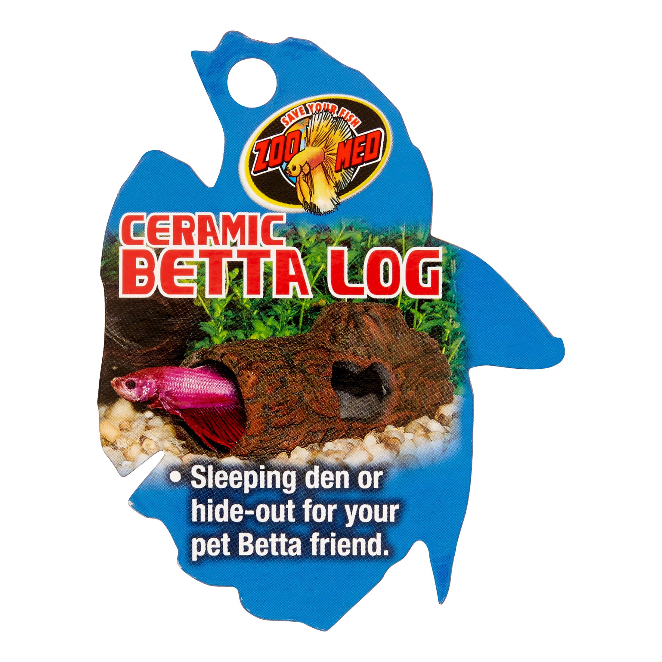 Laboratories Sinking Ceramic Betta Log Shelter Decoration Fish Tank Ornament 