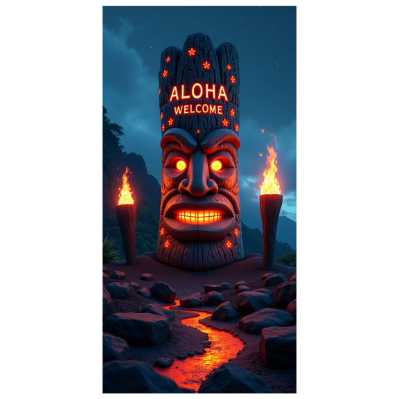 Aloha Themed Airship Design Welcome Banner, Party Background Decor, Ideal for Hawaiian Themed Parties Luau Celebrations Tropical Events and Photography Backdrops