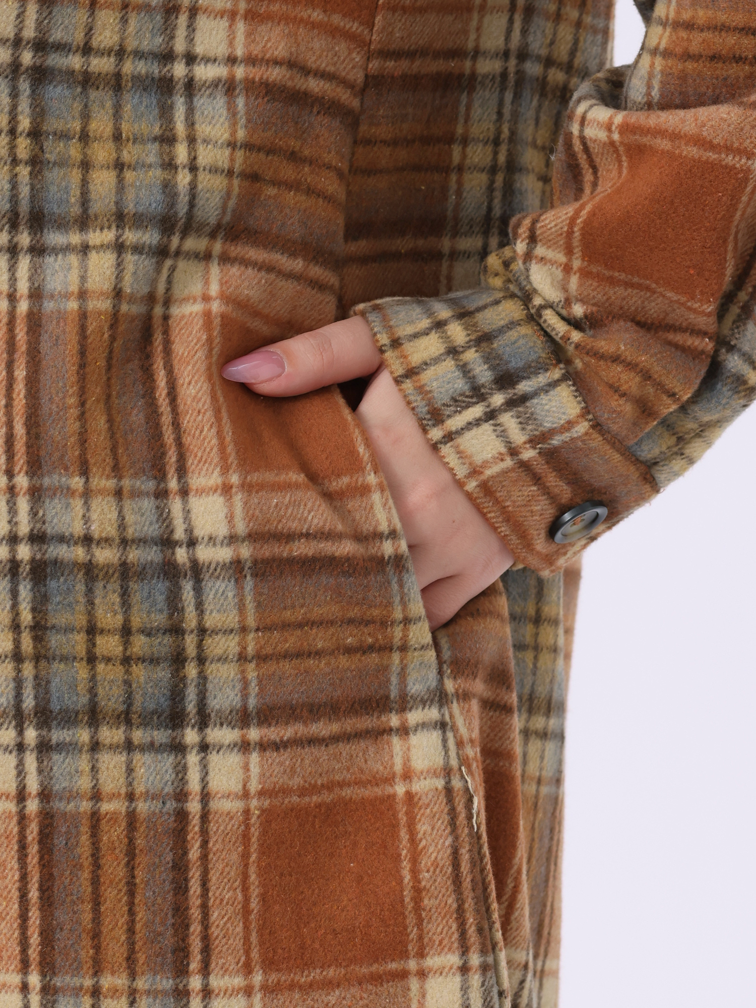 DARING DIVA Plus Size Plaid Shacket Long Sleeve Flannel Fashion Jacket 3X Orange