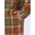 thumbnail image 5 of DARING DIVA Plus Size Plaid Shacket Long Sleeve Flannel Fashion Jacket 1X Orange, 5 of 7