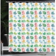 thumbnail image 3 of Ambesonne Jurassic Shower Curtain, Dinosaur Wild Beast, 69"Wx70"L, Green Turquoise Marigold, 3 of 4