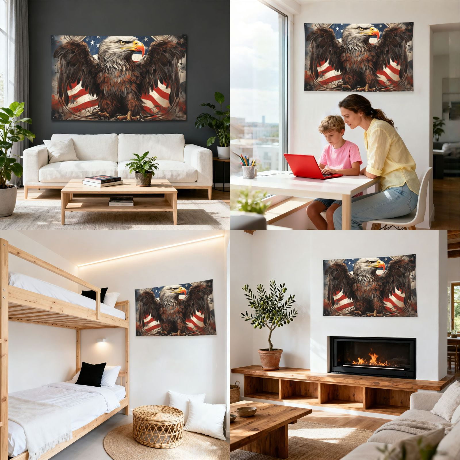 United States Navy Eagle American Flag USA Four Hole Decorated Banner Flag for Garden Yard Home Decoration Indoor Outdoor 4x6 Ft