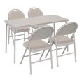 thumbnail image 3 of Rectangle Folding Table, 47.2 Inch Card Table, Multi-Functional Portable PU Leather Table for Indoor Outdoor Dining Panic Patio Balcony Backyard Poolside, Metal Frame, 3 of 8