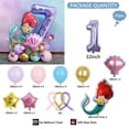 thumbnail image 3 of Globos con números morados de dibujos animados de la princesa Ariel de Disney, de 1 a 6 años, para fiestas de cumpleaños infantiles, decoración para fiestas de niñas, 3 of 4
