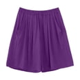 thumbnail image 5 of Admvng Women's Plus Size Shorts Solid Elastic Waist Office Shorts with Pockects, 5 of 6