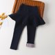 thumbnail image 4 of Vestido Para Niñas, Ropa Para Niñas, Pantalones De Otoño Invierno, Pantalones Elásticos, Mallas Casuales Cálidas Cepilladas Estampadas, Culottes Falsos De Dos Piezas Azul Marino Odeerbi LM103-10958, 4 of 5